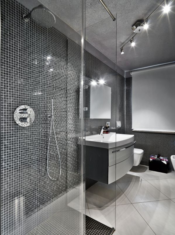 Corner Shower with Elegant Fixtures