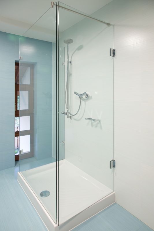 Corner Shower with Glass Doors